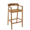 Tabouret de bar en teck et rotin PALBON (Marron)