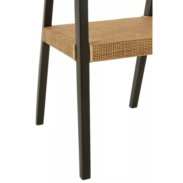 Chaise en teck et rotin PALBON (Noir, naturel)