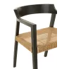 Chaise en teck et rotin PALBON (Noir, naturel)