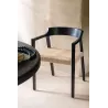 Chaise en teck et rotin PALBON (Noir, naturel)