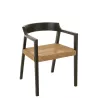 Chaise en teck et rotin PALBON (Noir, naturel)