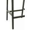 Tabouret de bar en teck et rotin PALBON (Noir, naturel)