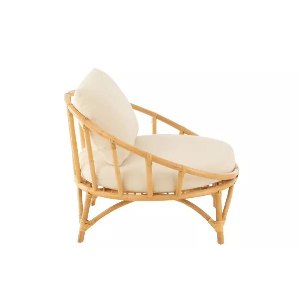 Fauteuil en rotin avec coussins PROBAN (Naturel)