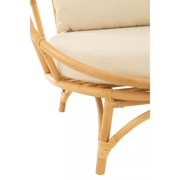 Fauteuil en rotin avec coussins PROBAN (Naturel)