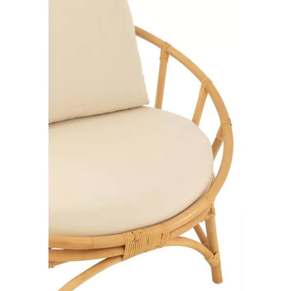 Fauteuil en rotin avec coussins PROBAN (Naturel)