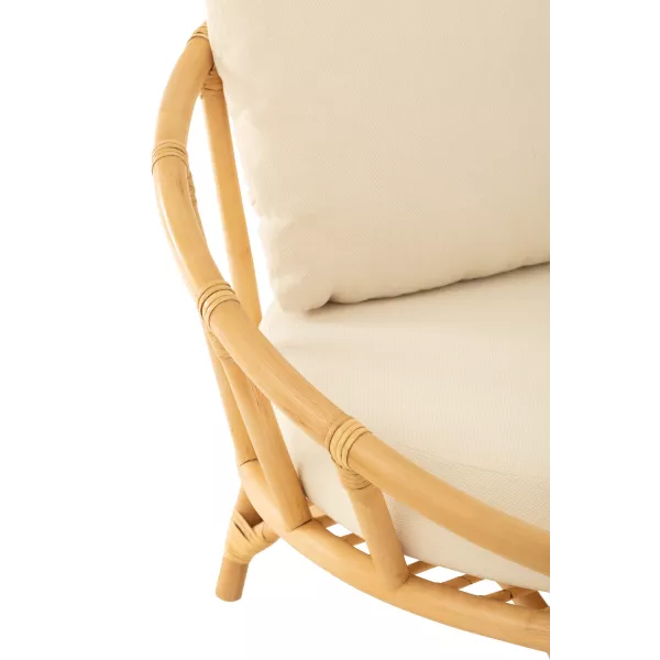 Fauteuil en rotin avec coussins PROBAN (Naturel)