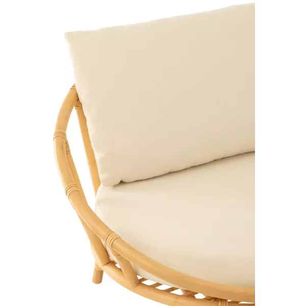 Fauteuil en rotin avec coussins PROBAN (Naturel)