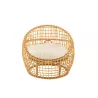 Fauteuil boule en rotin avec coussin PROBAN (Naturel)