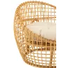 Fauteuil boule en rotin avec coussin PROBAN (Naturel)