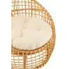 Fauteuil boule en rotin avec coussin PROBAN (Naturel)