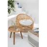 Fauteuil boule en rotin avec coussin PROBAN (Naturel)