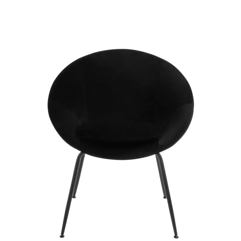 Chaise ronde en tissu et métal BOULOU (Noir)