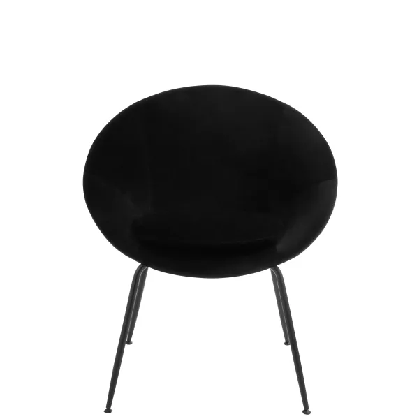 Chaise ronde en tissu et métal BOULOU (Noir)