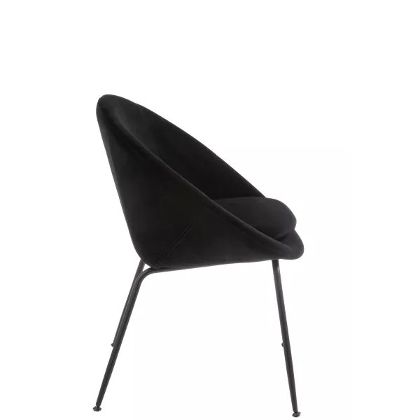 Chaise ronde en tissu et métal BOULOU (Noir)