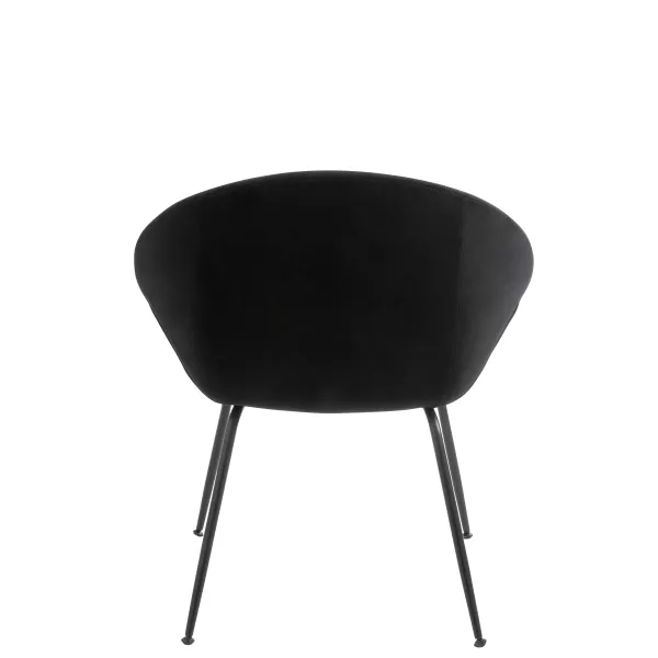 Chaise ronde en tissu et métal BOULOU (Noir)