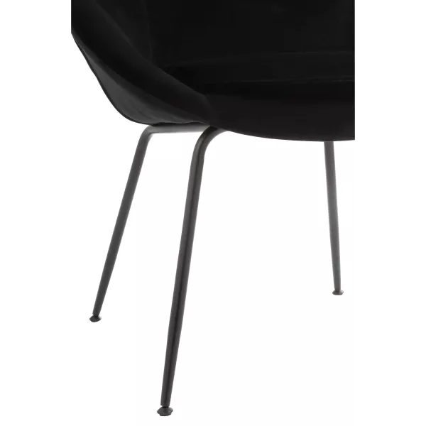 Chaise ronde en tissu et métal BOULOU (Noir)