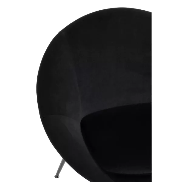 Chaise ronde en tissu et métal BOULOU (Noir)