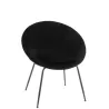 Chaise ronde en tissu et métal BOULOU (Noir)