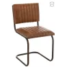 Chaise vintage en cuir synthétique et métal PUJON (Marron, noir)