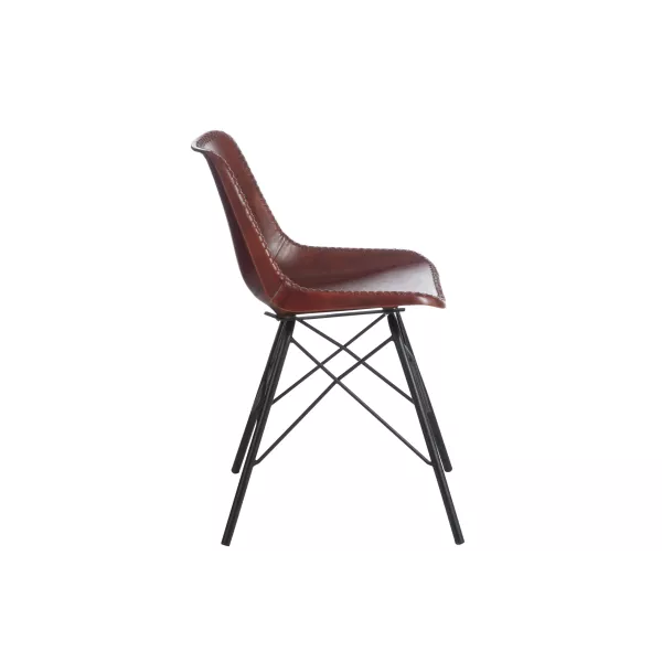 Chaise loft en cuir synthétique et métal VERGAN (Marron, noir)