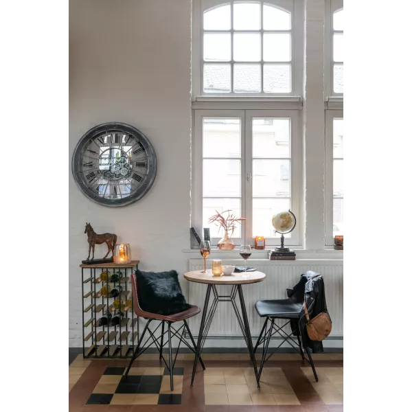 Chaise loft en cuir synthétique et métal VERGAN (Marron, noir)