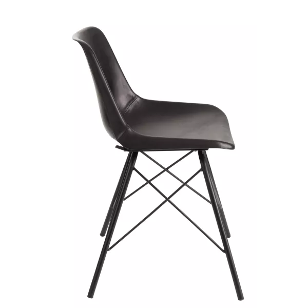 Chaise loft en cuir synthétique et métal VERGAN (Noir)