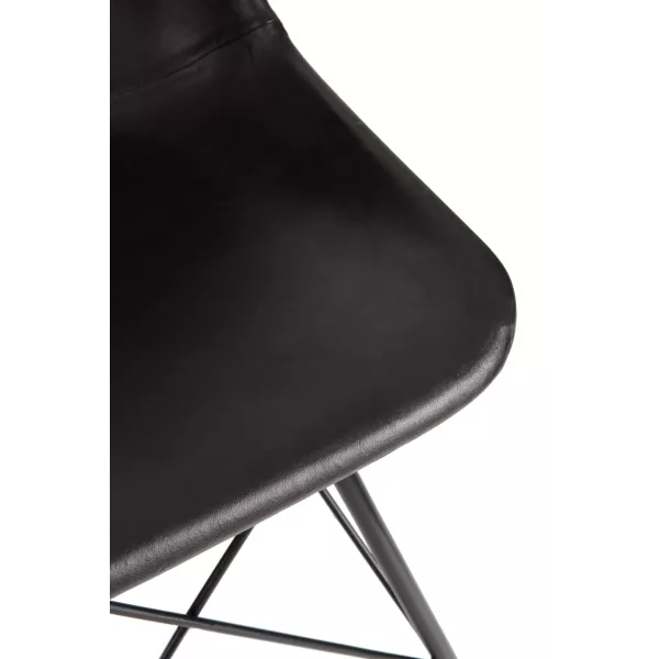 Chaise loft en cuir synthétique et métal VERGAN (Noir)