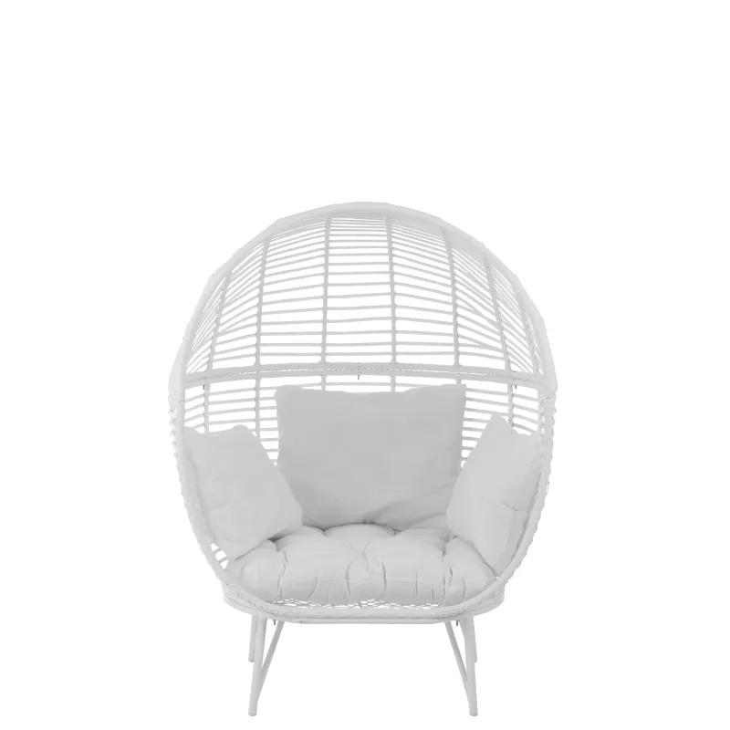 Fauteuil lounge en acier CONBRY (Blanc)