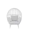 Fauteuil lounge en acier CONBRY (Blanc)