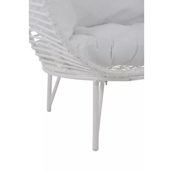 Fauteuil lounge en acier CONBRY (Blanc)