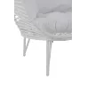 Fauteuil lounge en acier CONBRY (Blanc)