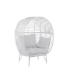 Fauteuil lounge en acier CONBRY (Blanc)