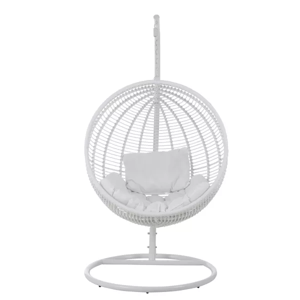 Fauteuil suspendu rond lounge en acier CONBRY (Blanc)