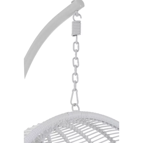 Fauteuil suspendu rond lounge en acier CONBRY (Blanc)