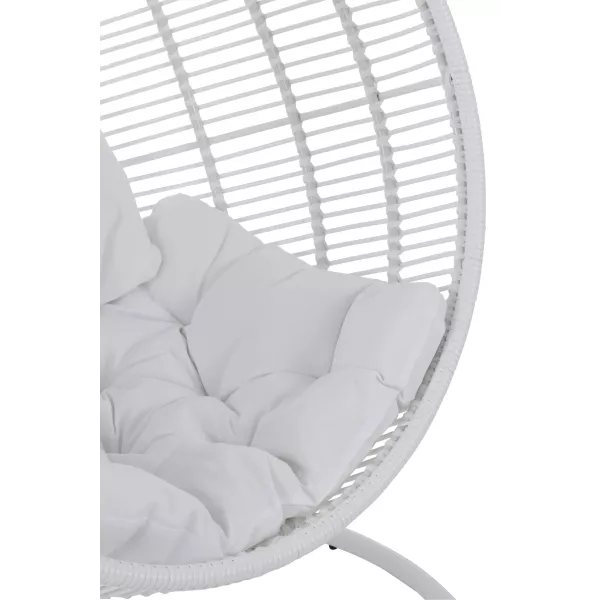 Fauteuil suspendu rond lounge en acier CONBRY (Blanc)