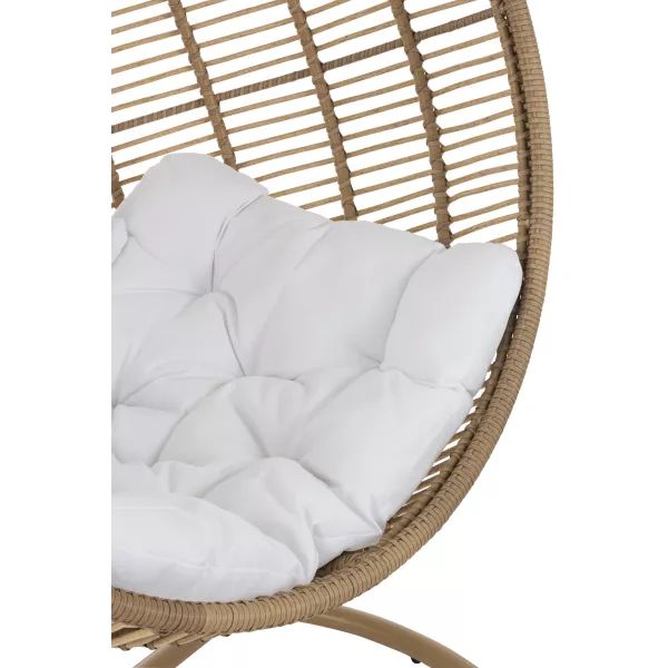 Fauteuil suspendu rond lounge en acier CONBRY (Naturel)