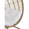 Fauteuil suspendu rond lounge en acier CONBRY (Naturel)