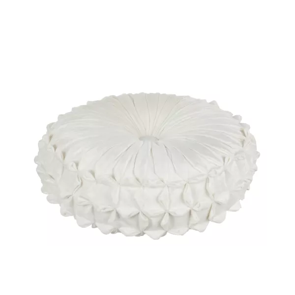 Coussin rond en polyester CORBY (43x43 cm) (Blanc)