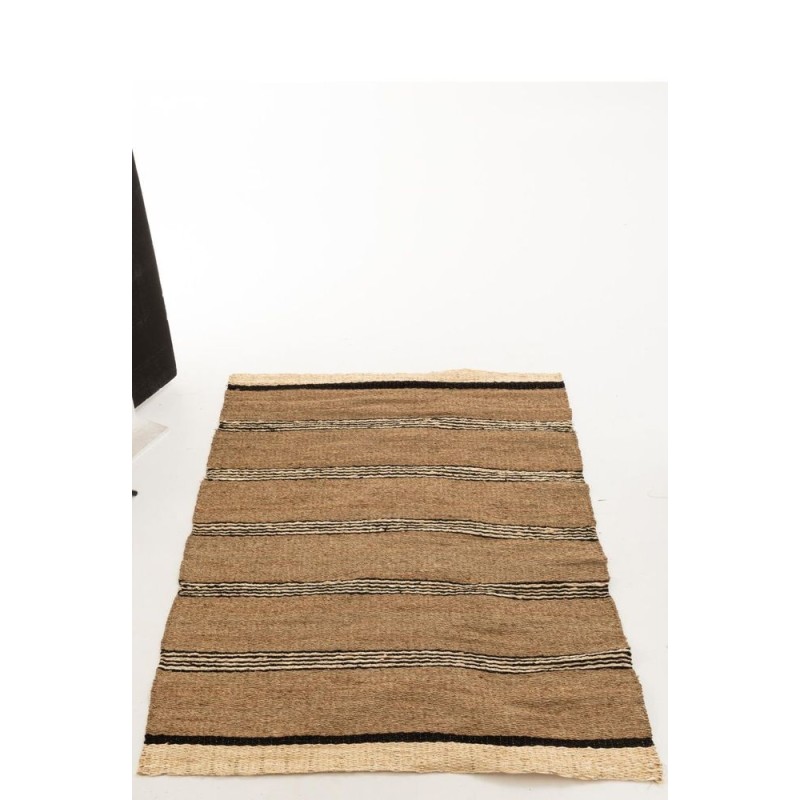 Tapis rectangulaire bohème en jute PLACY (Marron, Naturel)