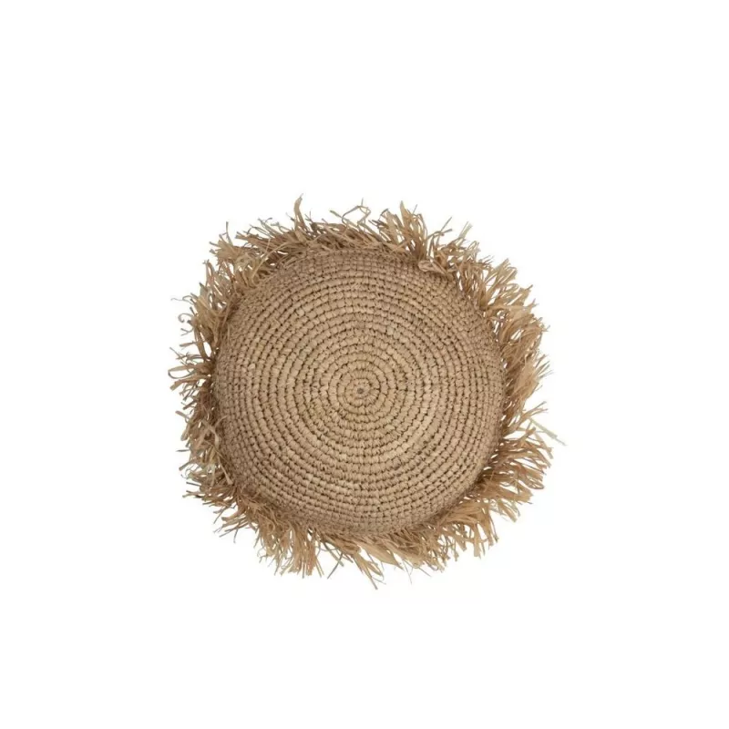 Coussin rond en raphia GARBY (Naturel)