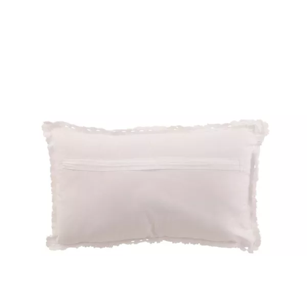 Coussin rectangulaire dentelle en coton BONPAN (Blanc)