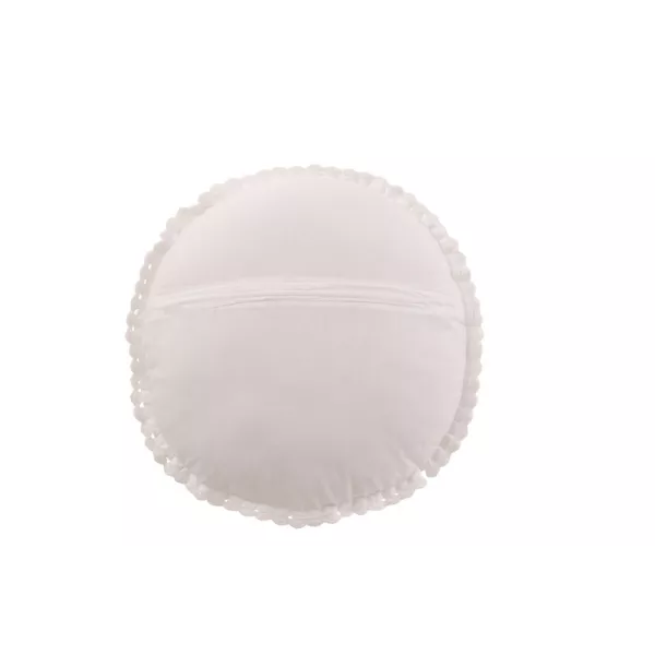 Coussin rond dentelle en coton BONPAN (Blanc)