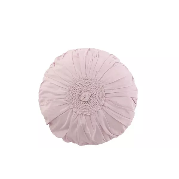 Coussin rond dentelle en coton MARBI (Mauve)