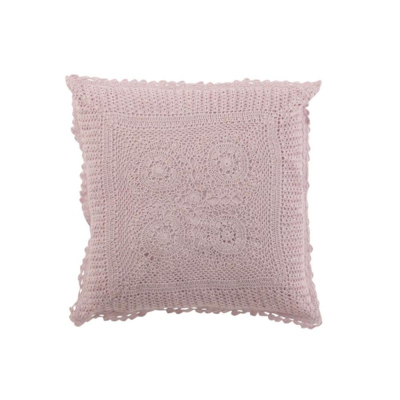 Coussin carré dentelle en coton MARBI (Mauve)