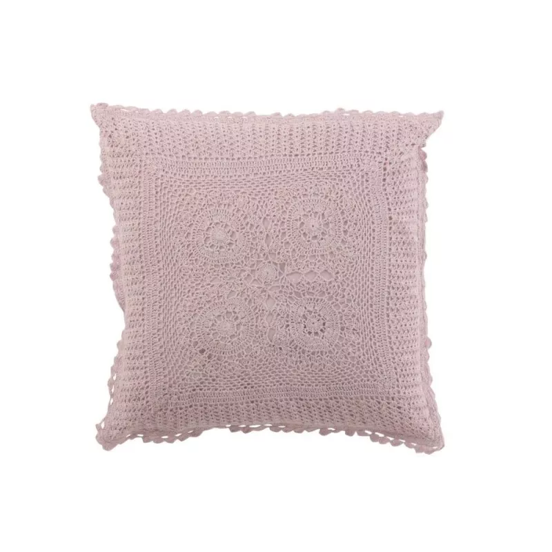 Coussin carré dentelle en coton MARBI (Mauve)