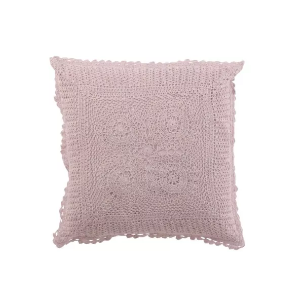 Coussin carré dentelle en coton MARBI (Mauve)