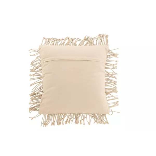 Coussin carré cosy en coton motifs losanges PALOI (Beige)