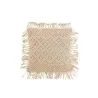 Coussin carré cosy en coton motifs losanges PALOI (Beige)