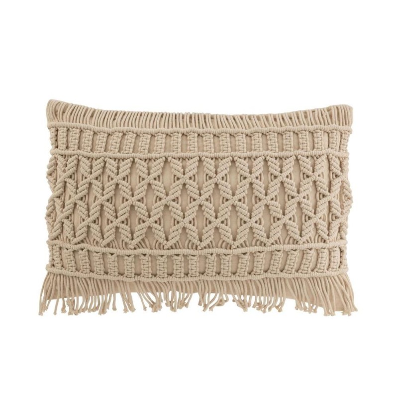 Coussin rectangulaire cosy en coton JARBY (Beige)