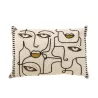 Coussin rectangulaire Visage en coton MALBOU (Beige)